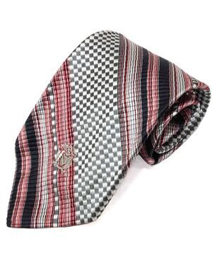Oleg Cassini Vintage Retro 60's 70's Red Black Striped Necktie Neck Tie